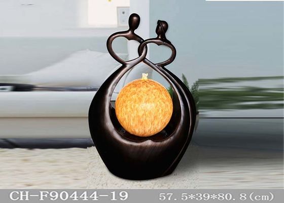 China Bruine Gouden Binnen de Fonteinlichten van Polyresin met Middenbal leverancier