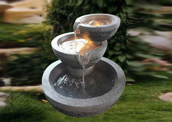 China Glasvezel Drie het Kommen Geleide Natuursteen van de Watervalfontein ziet eruit leverancier