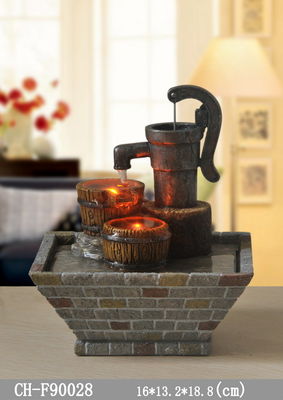 De traditionele van het het Huisbinnenland van de Waterput van de Decoratietv van de het Kabinetswoonkamer Fontein van het het Tafelblad Binnenwater met leiden leverancier