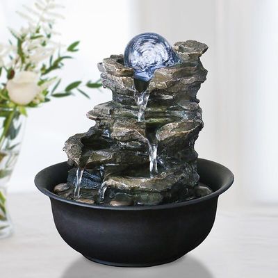 Rotsberg Binnen met van het het Huisbinnenland van Polyresin van de Glasbal van de de Decoratiewoonkamer het Waterfontein met leiden leverancier