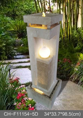De lichte Bal Marmeren Effect Houten Fontein van de Rotantuin leverancier