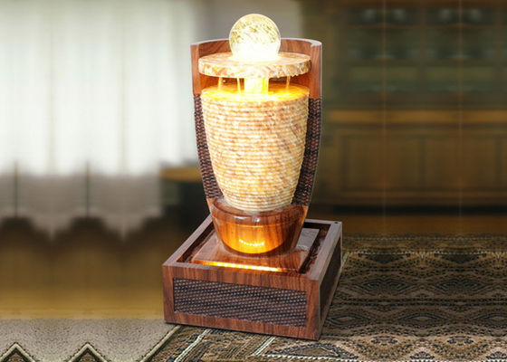 De draaiende Bal Marmeren Effect Houten Fontein van de Rotantuin leverancier