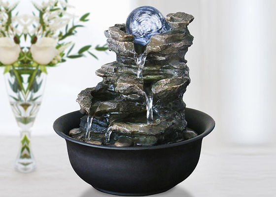 Rotsberg Binnen met van het het Huisbinnenland van Polyresin van de Glasbal van de de Decoratiewoonkamer het Waterfontein met leiden leverancier