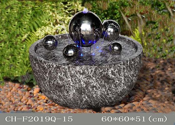 De blauwe Witte Polyresin-Ss Bal Geleide Decoratie van de Fonteintuin leverancier